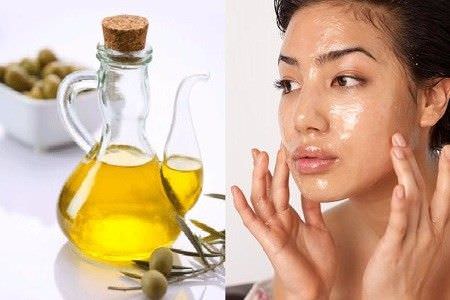 mujer con facial de aceite