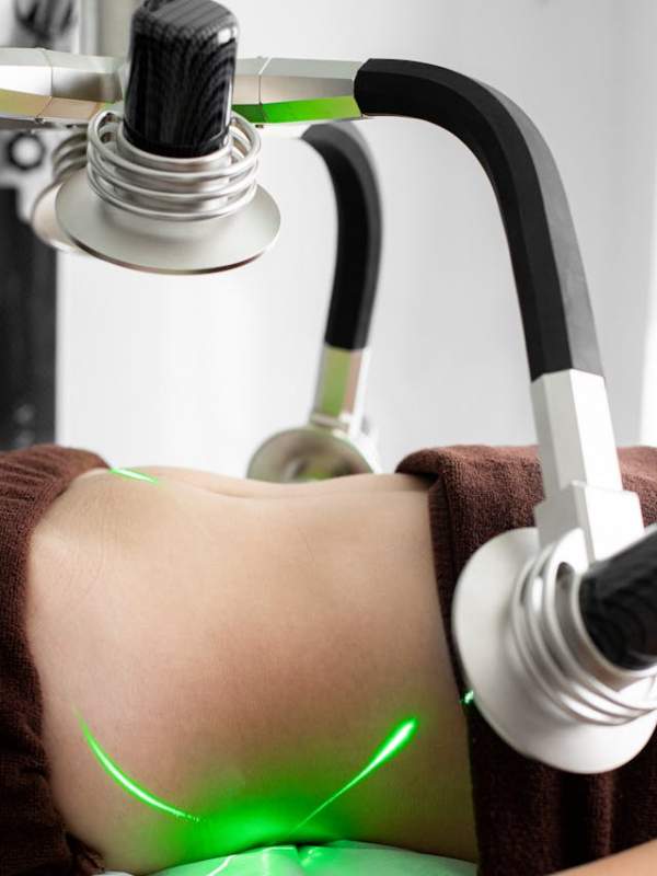woman using face serum